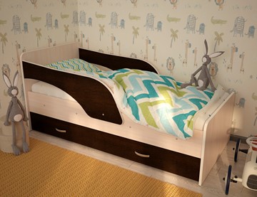 1-спальная детская кровать Максимка, корпус Млечный дуб, фасад Венге в Архангельске