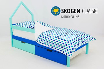 Кровать-домик мини Skogen мятно-синий в Архангельске