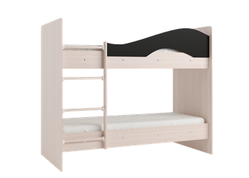 Детская  двухъярусная кровать Мая с 2 ящиками на щитах, корпус Млечный дуб, фасад Венге в Архангельске - предосмотр 3