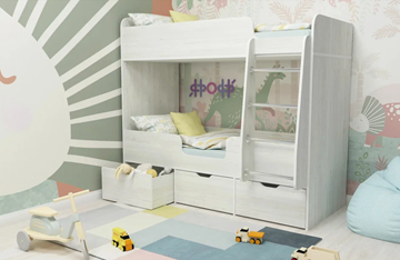 Двухэтажная детская кровать Ярофф Малыш двойняшка 70х160, корпус Винтерберг, фасад Винтерберг в Архангельске