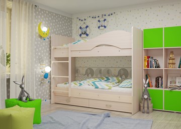 Двухэтажная детская кровать Мая на щитах, цвет Млечный дуб в Архангельске - предосмотр 2