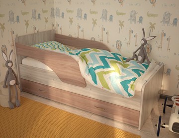 Детская кровать для мальчика Максимка, корпус Шимо светлый, фасад Шимо темный в Архангельске