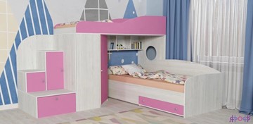 Детская кровать-шкаф Кадет-2, корпус Винтерберг, фасад Розовый в Архангельске