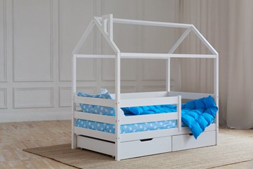 Детская кровать для девочки Домик с ящиками, цвет белый в Архангельске