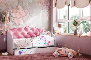 Детская кровать односпальная Звездочка, Розовый в Архангельске