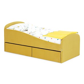 1-спальная детская кровать с ящиками Letmo 190х80 горчичный (велюр) в Архангельске