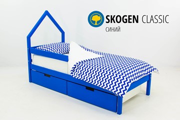 Кровать-домик мини Skogen синия в Архангельске