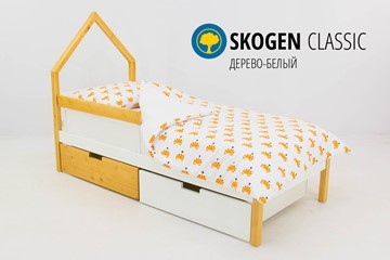 Детская кровать-домик мини Skogen белый-дерево в Архангельске