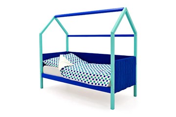 Кровать-домик детская Svogen, мятный-синий мягкая в Архангельске