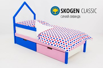 Детская кровать-домик мини Skogen синий-лаванда в Архангельске