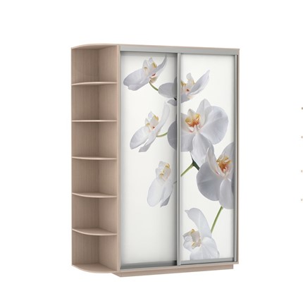 Шкаф Экспресс 1700x600x2200, со стеллажом, Орхидея белая/дуб молочный в Архангельске - изображение
