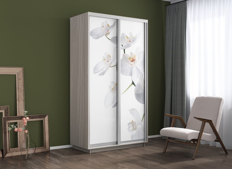 Шкаф 2-х дверный Экспресс 1200x600x2200, Орхидея белая/шимо светлый в Архангельске - изображение 3