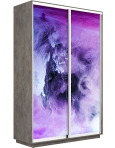 Шкаф 2-створчатый Экспресс 1600x600x2200, Фиолетовый дым/бетон в Архангельске