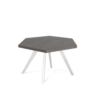 Круглый столик SHT-S39 / SHT-ТT20 70 ЛДСП (бетон чикаго темно-серый/белый/патина серебро) в Архангельске