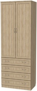 Шкаф 2-х дверный 103 со штангой, цвет Дуб Сонома в Архангельске - изображение