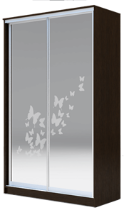 Шкаф 2-х створчатый 2200х1682х420 два зеркала, "Бабочки" ХИТ 22-4-17-66-05 Венге Аруба в Архангельске