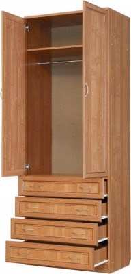 Шкаф 2-х дверный 103 со штангой, цвет Дуб Сонома в Архангельске - изображение 1