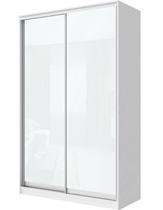 Шкаф 2-х створчатый Хит-22-15-22 с цветным стеклом, белое №10, Белый корпус в Архангельске