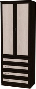 Шкаф двухстворчатый 103 со штангой, цвет Венге в Архангельске - изображение