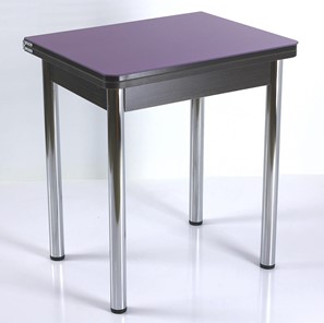 Кухонный пристенный стол СПА-02 СТ2, венге ЛДСП/стекло фиолетовый/39 прямые трубки хром в Архангельске