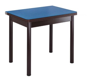Кухонный пристенный стол СПА-02 СТ2, венге ЛДСП/стекло синие/38 прямые трубки крашеные коричневый в Архангельске