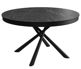 Керамический обеденный стол DikLine KR120 мрамор черный Калаката/опоры черные в Архангельске