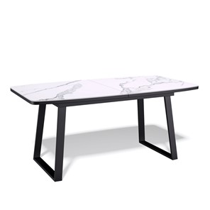Кухонный стол раскладной AZ1400 (черный/керамика мрамор белый) в Архангельске