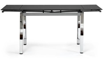 Кухонный стол раскладной CAMPANA ( mod. 346 ) металл/стекло 70x110/170x76, хром/черный арт.11413 в Архангельске