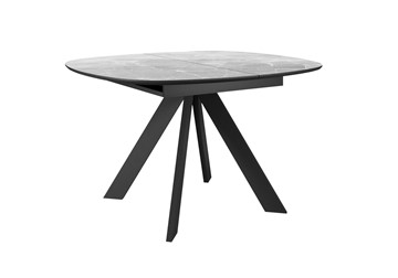 Керамический обеденный стол DikLine BK100 Керамика Серый мрамор/подстолье черное/опоры черные в Архангельске