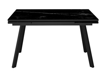 Керамический кухонный стол DikLine SKA125 Керамика Черный мрамор/подстолье черное/опоры черные (2 уп.) в Архангельске