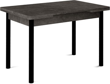 Кухонный раздвижной стол Кубика Милан-1 EVO, ноги металлические черные, серый камень в Архангельске