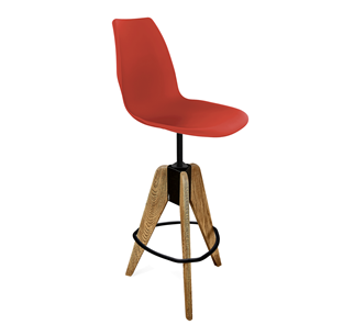Кухонный стул SHT-ST29/S92 (красный ral 3020/брашированный коричневый/черный муар) в Архангельске