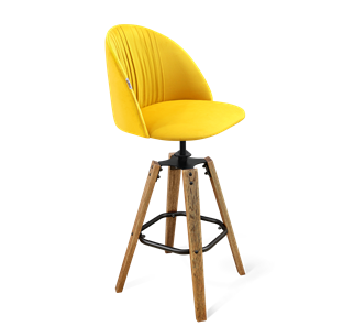 Барный стул SHT-ST35-1 / SHT-S93 (имперский жёлтый/браш.коричневый/черный муар) в Архангельске
