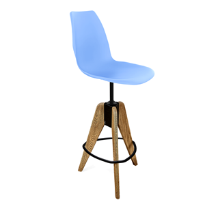 Барный стул SHT-ST29/S92 (голубой pan 278/брашированный коричневый/черный муар) в Архангельске