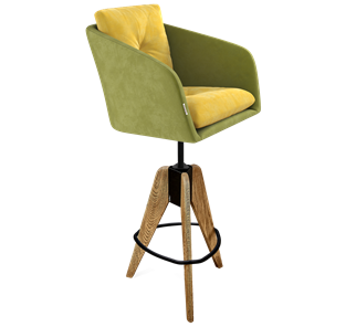 Полубарный стул SHT-ST43-2 / SHT-S92 (фисташковый десерт/браш.коричневый/черный муар) в Архангельске