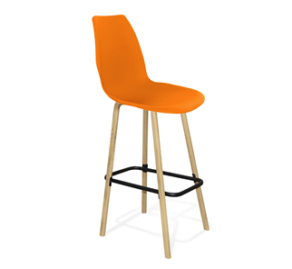 Барный стул SHT-ST29/S94 (оранжевый ral2003/прозрачный лак/черный муар) в Архангельске