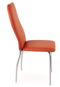 Обеденный стул Волна, каркас хром люкс, нубук -  оранжевый в Архангельске