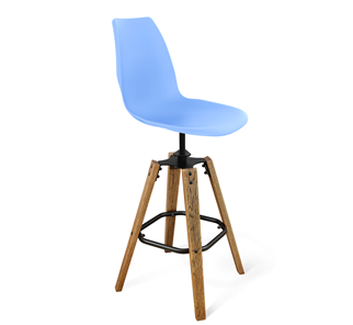 Барный стул SHT-ST29/S93 (голубой pan 278/брашированный коричневый/черный муар) в Архангельске