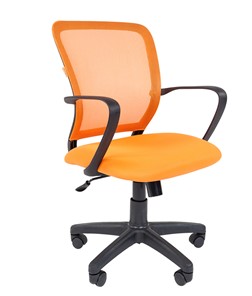 Кресло CHAIRMAN 698 black TW, ткань, цвет оранжевый в Архангельске