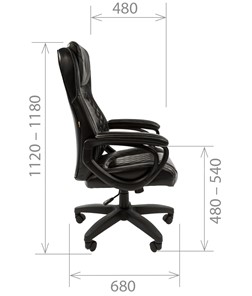 Офисное кресло CHAIRMAN 432, экокожа, цвет черный в Архангельске - предосмотр 2