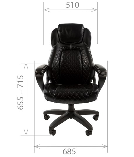 Офисное кресло CHAIRMAN 432, экокожа, цвет черный в Архангельске - изображение 1