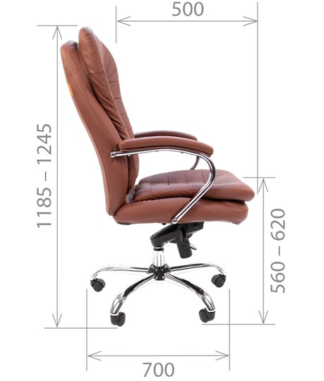Офисное кресло CHAIRMAN 795 экокожа, цвет коричневый в Архангельске - изображение 2