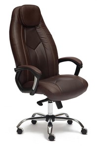 Офисное кресло BOSS Lux, кож/зам, коричневый/коричневый перфорированный, арт.9816 в Архангельске