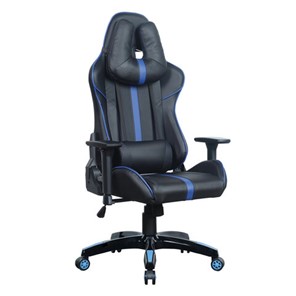 Офисное кресло BRABIX "GT Carbon GM-120", две подушки, экокожа, черное/синее, 531930 в Архангельске
