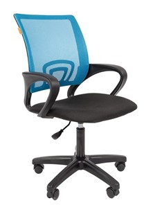 Офисное кресло CHAIRMAN 696 black LT, голубое в Архангельске