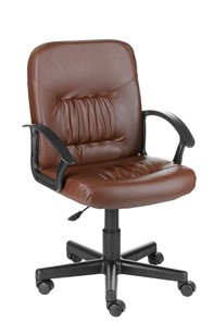 Кресло офисное Чат кожзам коричневый в Архангельске