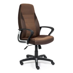Кресло офисное INTER кож/зам/флок/ткань, коричневый, 36-36/6/TW-24 арт.15028 в Архангельске
