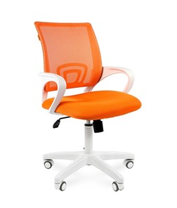 Кресло компьютерное CHAIRMAN 696 white, ткань, цвет оранжевый в Архангельске