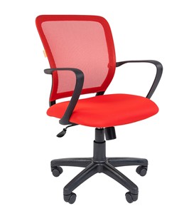 Кресло компьютерное CHAIRMAN 698 black TW-69, ткань, цвет красный в Архангельске