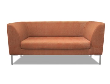 Офисный диван мягкий Сиеста 2-местный, ткань Сахара / терракотовая С12 в Архангельске